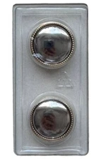 Buttons 24K Gold Plated Round Braided Edge Shank 2-Pack 11/16" 18MM Dill No.1748