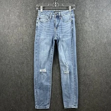 Judy Blue Relaxed Fit Jeans Women’s 26 Blue Distressed Denim Stretch