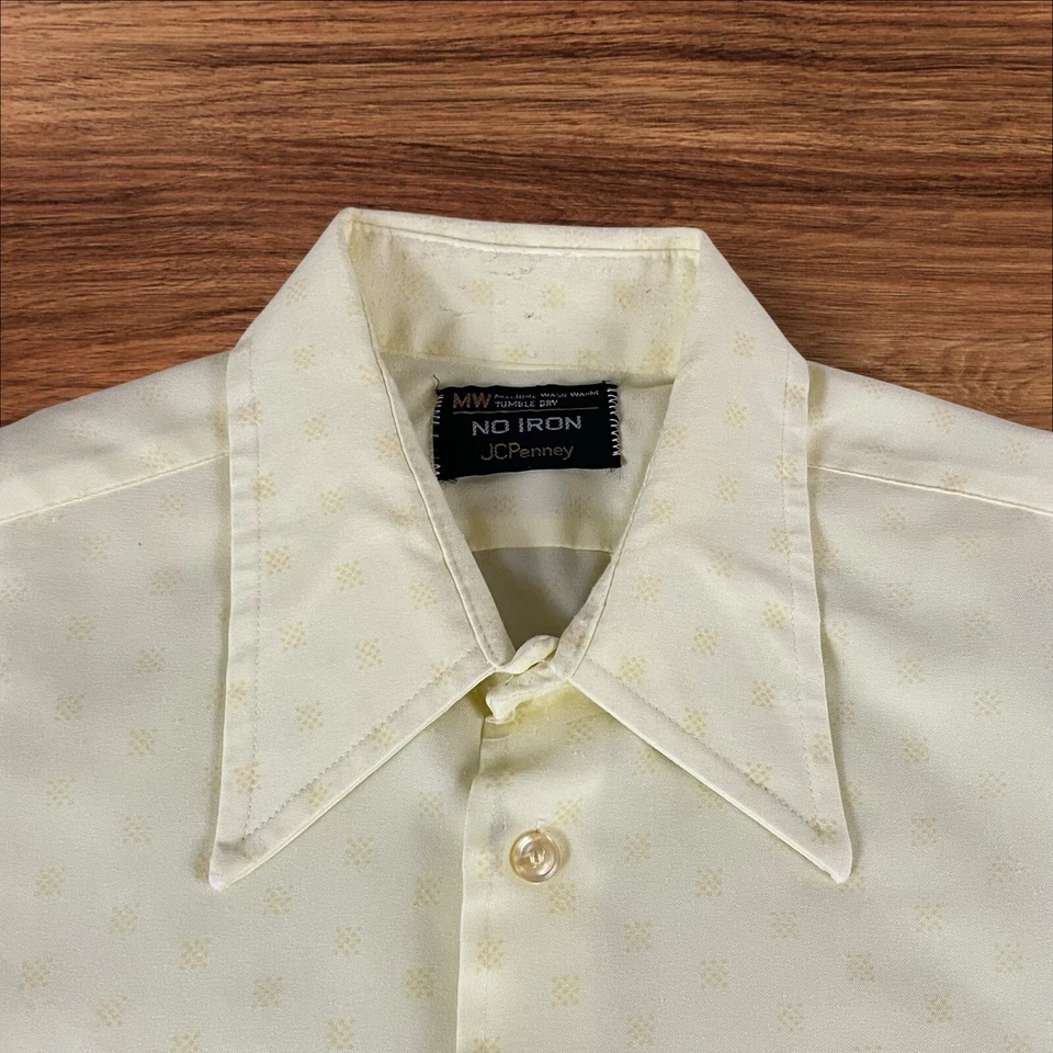 Vintage Shirt Mens L/XL 70s Knit Dagger Rockabilly Club Rave Button Up Retro A45 - Image 2 of 4