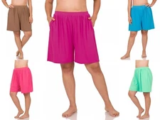 1X 2X 3X Women's Shorts Plus Size with Pockets Elastic Waist Relaxed Fit