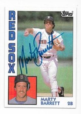 MARTY BARRETT 1984 TOPPS AUTOGRAPHED SIGNED # 683 BOSTON RED SOX
