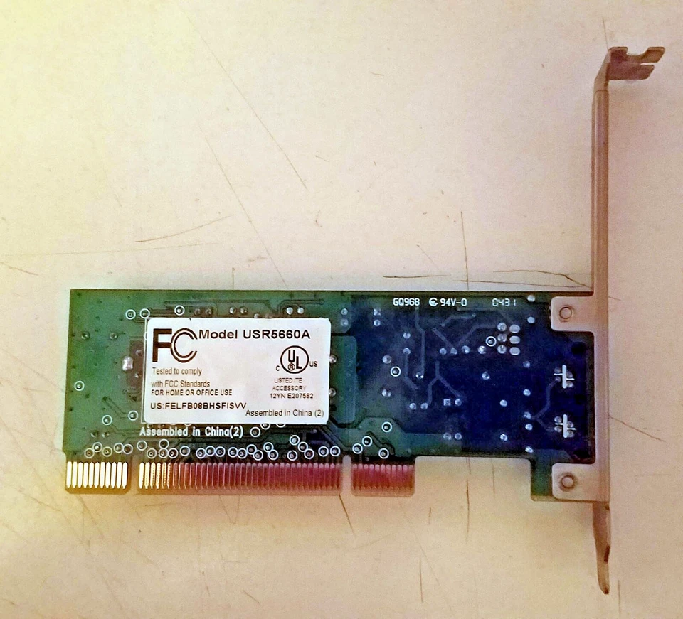 USRobotics USR5660A 56 Kbps V.92 Internal PCI Modem w/ Installation Disk - Image 2 of 4
