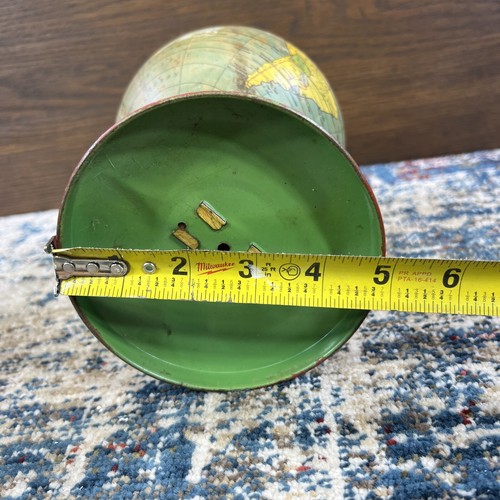 Vtg J. Chein & Co. World Globe Rotating Tin Litho Small 9'' Tall 1930’s - Picture 11 of 11