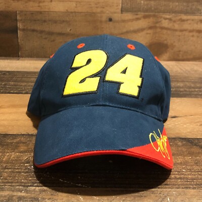 VTG Jeff Gordon Hat Strapback Baseball Cap Mens Blue NASCAR #24 Winners Circle