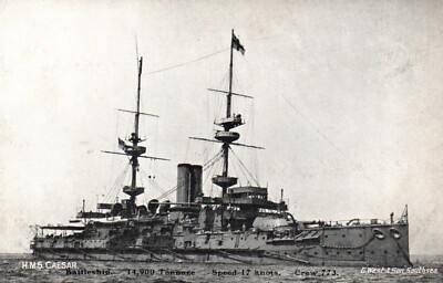Postcard Royal Navy Battleship HMS Caesar Dainty Series - c1910