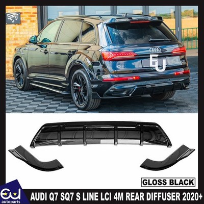 FÜR AUDI Q7 SQ7 S LINE LCI 4M HECKDIFFUSOR STOßSTANGE LIPPE SPLITTER SPOILER 2020+