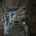 Miss Me Embellished Rhinestone Button Denim Women's Jeans Blue Medium Wash — photo 9