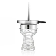 Hookah Bowl Set Glass Shisha Phunnel with Heat Management System Tongs Coals