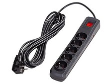 5904722197664 Power Strip: Fusing Sockets: 5 250VAC 10A Black ARCON
