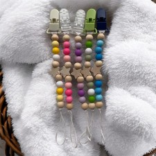 Baby Dummy Clip Flower Bead Soother Holder Chain Infant Accessory