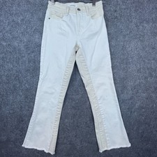 Frame Denim Jeans Womens 24 Le Crop Mini Boot White Two Toned Double Pocket Raw