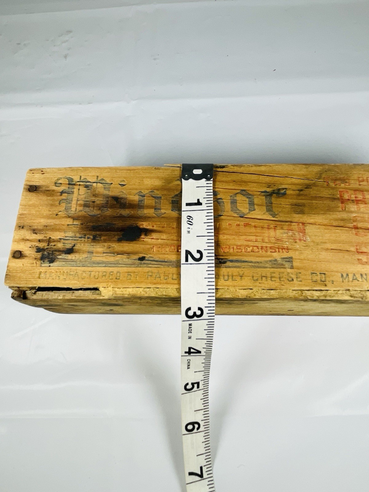 Vintage Pauly & Pauly Windsor Cheese Wooden Box — Wisconsin 2 lb