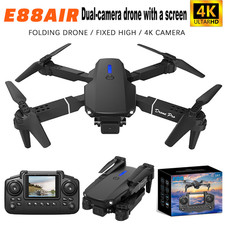 Drone 2026 4K HD Dual Camera WiFi FPV RC Foldable Quadcopter + 4 Batteries