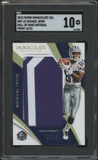 2018 PANINI IMMACULATE MICHAEL IRVIN HOF GEM MINT HOF JERSEY /10 SGC 10 COWBOYS