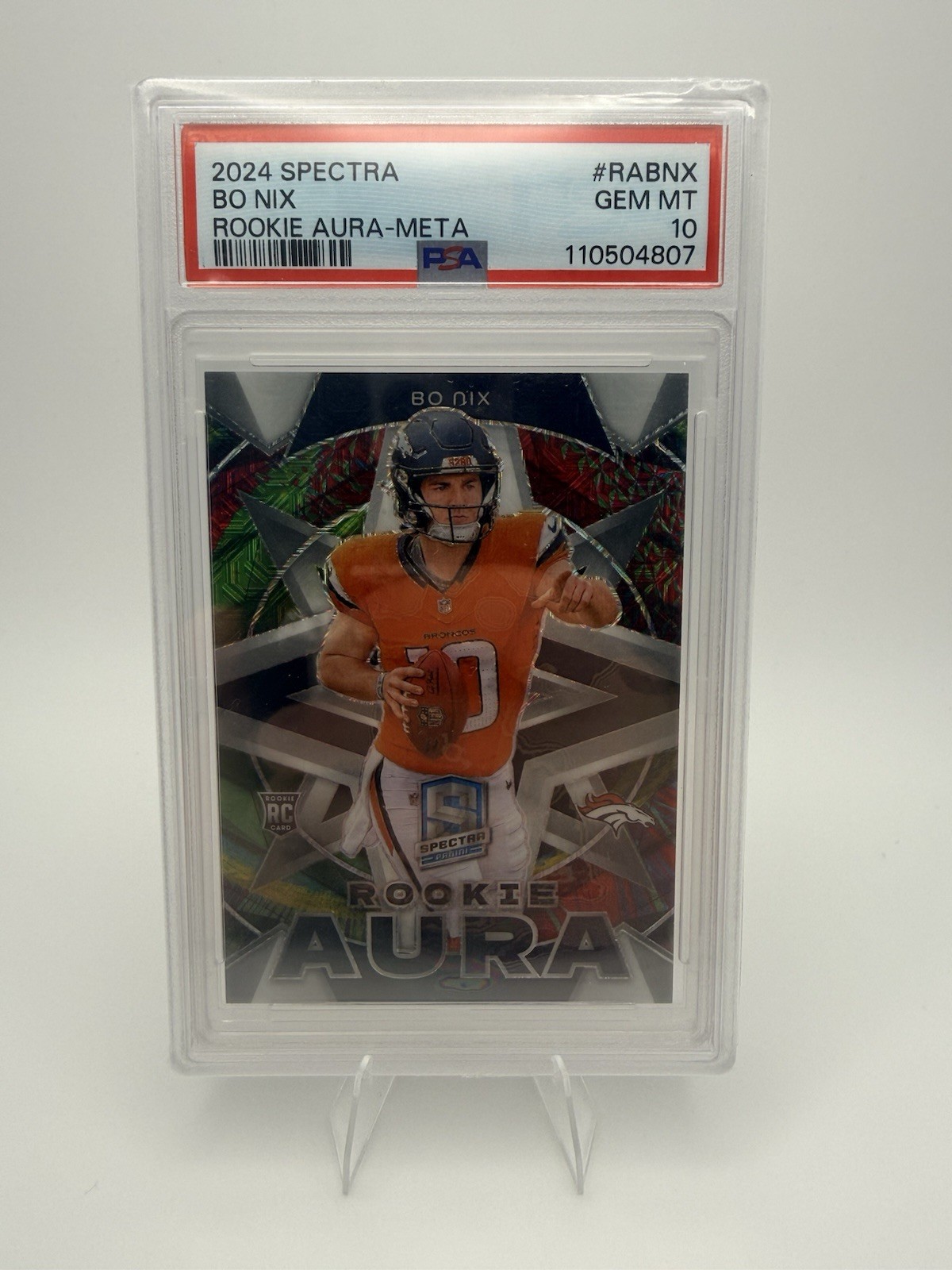 Bo Nix Panini Spectra Rookie Aura #RABNX Meta