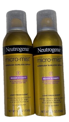 2X Neutrogena MicroMist Airbrush Sunless Tan Medium Tint, 5.3 oz #2 DISCONTINUED