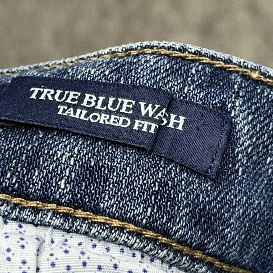 Pantalones de mezclilla para hombre Peter Millar corona elaborados elásticos 40x34 azul verdadero lavado recto Foto 4 de 4