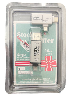 Picture Keeper Connect 16 GB Photo Backup Flash Drive Android Apple NIP