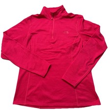 The North Face TKA 100 Textured 1/4 Zip Fleece Pink Womens Large Gorp Pullover