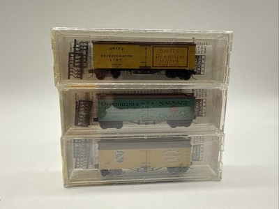 N Scale ***MEAT PACKERS of CHICAGO*** 36' Wood Reefer 3-Pack -Micro Trains 58072