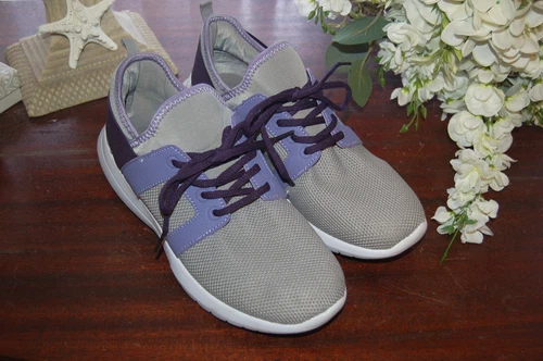 Women's Crane Sz 10 M MEMORY FOAM FITNESS SNEAKERS TRAINERS PURPLE GRAY