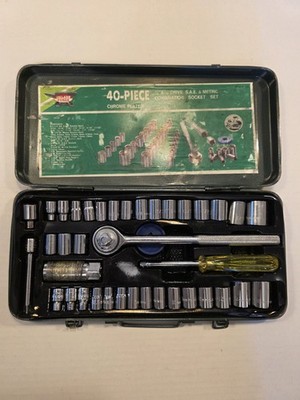 Village Forge 40 Piece 1/4'' & 3/8'' Drive Socket Set SAE & Metric