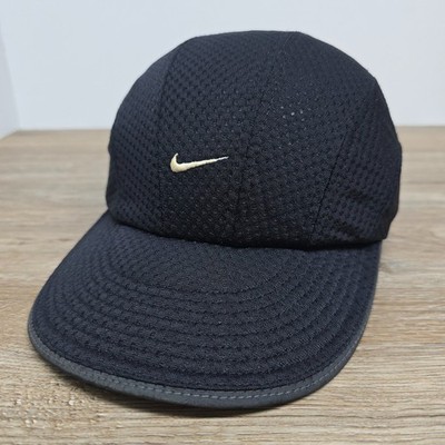 Vintage Nike Hat Tailwind 7 Panel Strapback Adjustable 90s Runner Cap Black OSFA