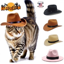Mini Cowboy Cat  Puppy Costume Hat Adjustable Strap Pet Party Cosplay Accessory