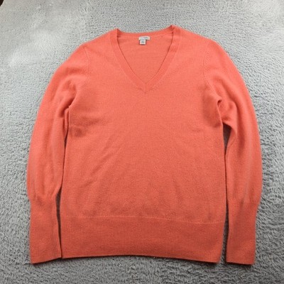 Halogen Sweater Womens M Pink Ish 100% Cashmere V Neck Pullover Casual Preppy
