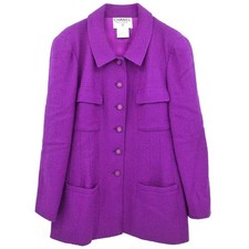 Chanel Single Breasted Jacket Purple 95A #46 196288