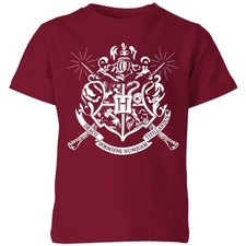 Image of Harry Potter Hogwarts House Crest Wizarding World Kids T-Shirt | Burgundy