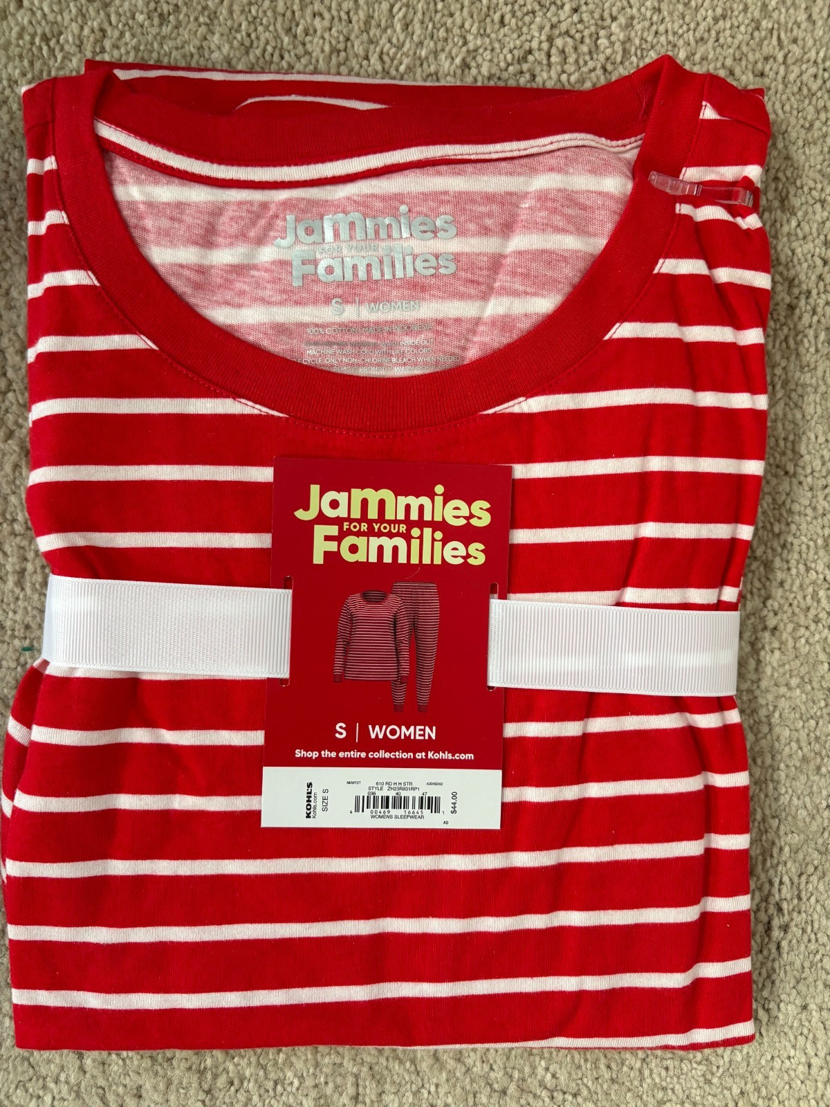 Family Red Stripe Pajamas "Jammies for Your Families" Child 8 & Many Sizes