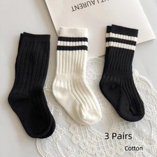 3pair Children's Socks Cotton Long Tube School Uniform Spring Autumn Sock