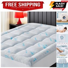 Mattress Topper Queen Size,Viscose Made from Bamboo Extra Thick Mattress Pad ...