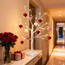 Valentines Day Christmas Tree Ornaments Decorations,12Ct 1.57 Inch Pink Red Whit