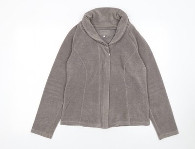 Marks and Spencer Damen Grau Fleece Reißverschluss Jacke Small Regular Fit