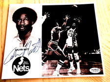 CALVIN NATT (Rare) Signed Nets 8x10 Basketball Photo -JSA Hologram Authenticated