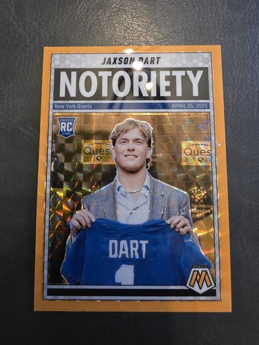 Panini 2025 Mosaic Notoriety Insert - Orange- Jaxson Dart Rookie #11 Giants NFL