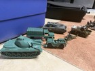 Tim Mee 2" Green Tan Army Men Soldiers Vehicles Vintage Lot of 7