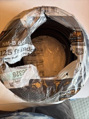 125 ft. 8/2 Black Stranded CerroMax SLiPWire Copper NM-B Wire - Image 1 of 2