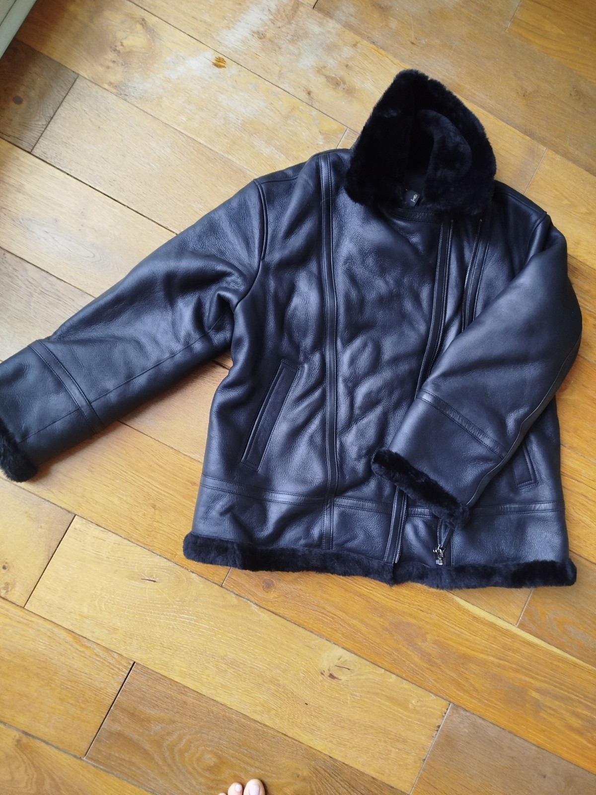 Massimo Dutti Shearling Leather Jacket Size M Brand New image 3