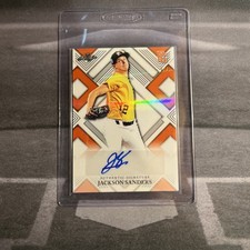 JACKSON SANDERS 2023 Leaf Perfect Game RC XRC Auto 1/1 Orange