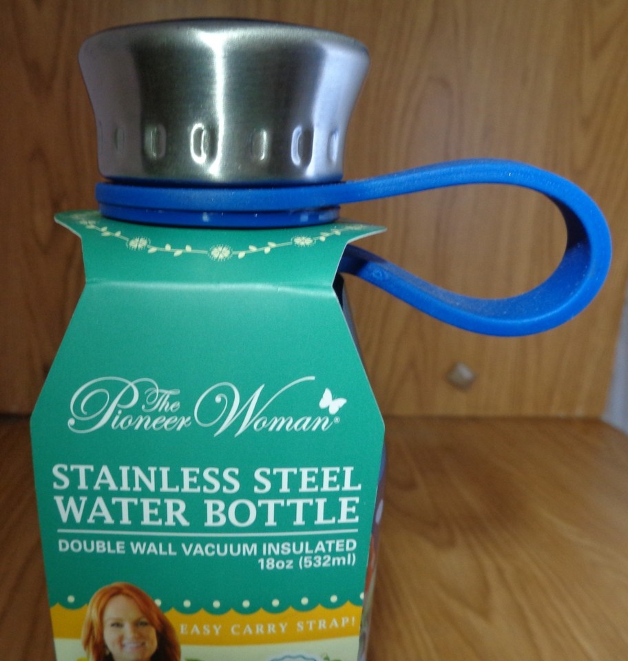 Gourde The Pioneer Woman 25oz – Inox, BPA Free, Motif Floral Bleu Et Vert
