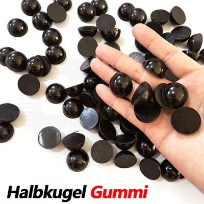 Halbkugel Vollgummi Schwarz Halbrund Gummikugel Formabziehkugel Industrie 4-80mm - Bild 1 von 4