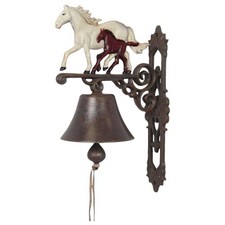 Wandglocke Türklopfer Türglocke Gusseisen Pferd mit Fohlen