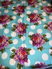 NEW Tula Pink CURIOUSER and CURIOUSER - PAINTED ROSES 100 Cotton Fabric 1/2 Yd