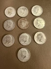 Lot of Ten 1964-69 Kennedy Half Dollars, 40% Silver