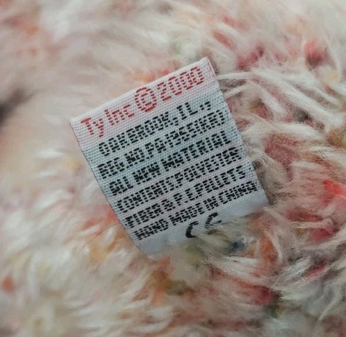 TY Classic Plush Razzmatazz the Bear Orange Multi-Color with Tags 2000 Tylux 16" - Imagen 11 de 15