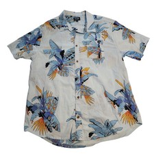 Billabong Hawaiian Shirt Light Blue Palm Tropical Short Sleeve Mens XL EUC