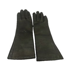 Vintage Women  s Black Gloves Wide Forearm Cuffs Fleece Lined Sz 7.5-8.5 SEE